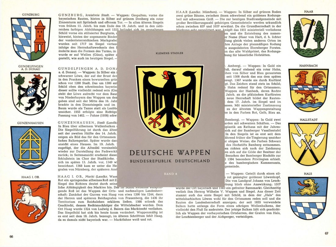  HERALDIK !  Stadler - Deutsche Wappen Bundesrepublik Deutschland Band 4 BAYERN Teil 1 A bis L   
