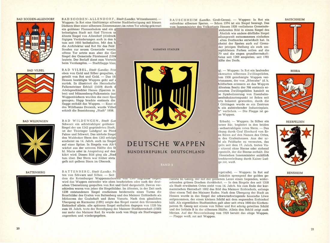  HERALDIK !  Stadler - Deutsche Wappen Bundesrepublik Deutschland Band 3 Gemeindewappen Land Hessen   