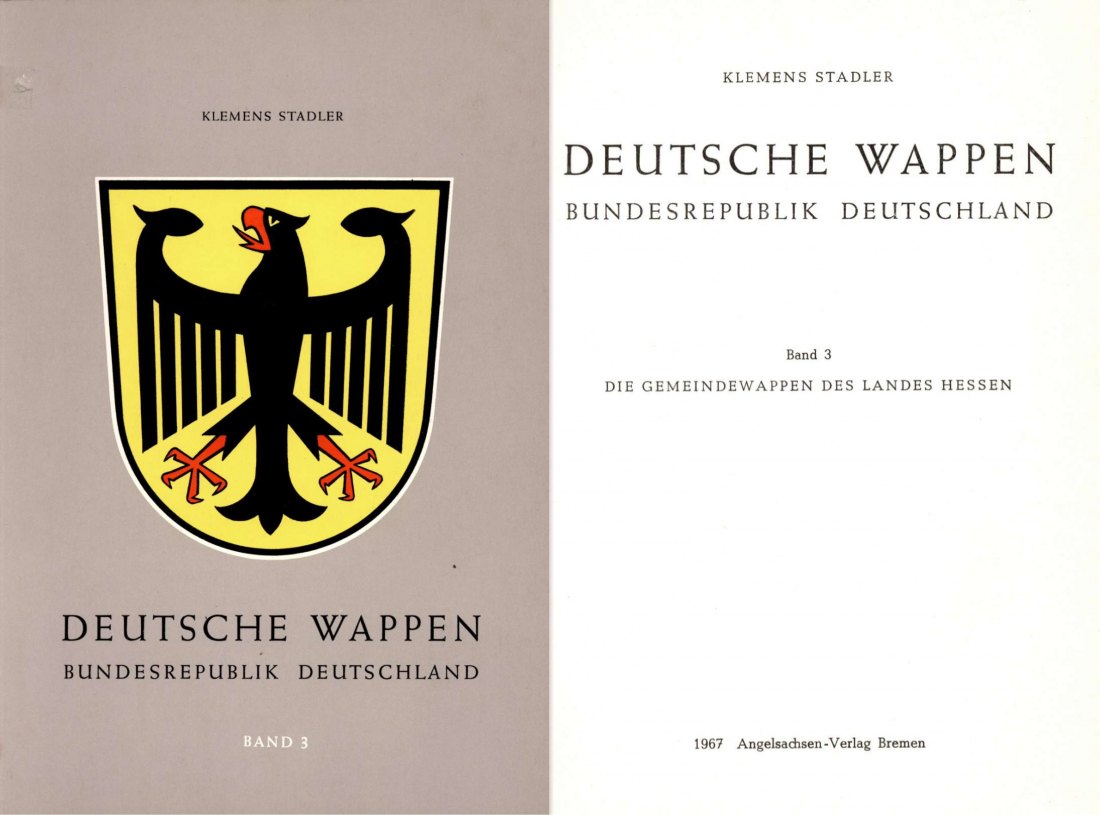  HERALDIK !  Stadler - Deutsche Wappen Bundesrepublik Deutschland Band 3 Gemeindewappen Land Hessen   