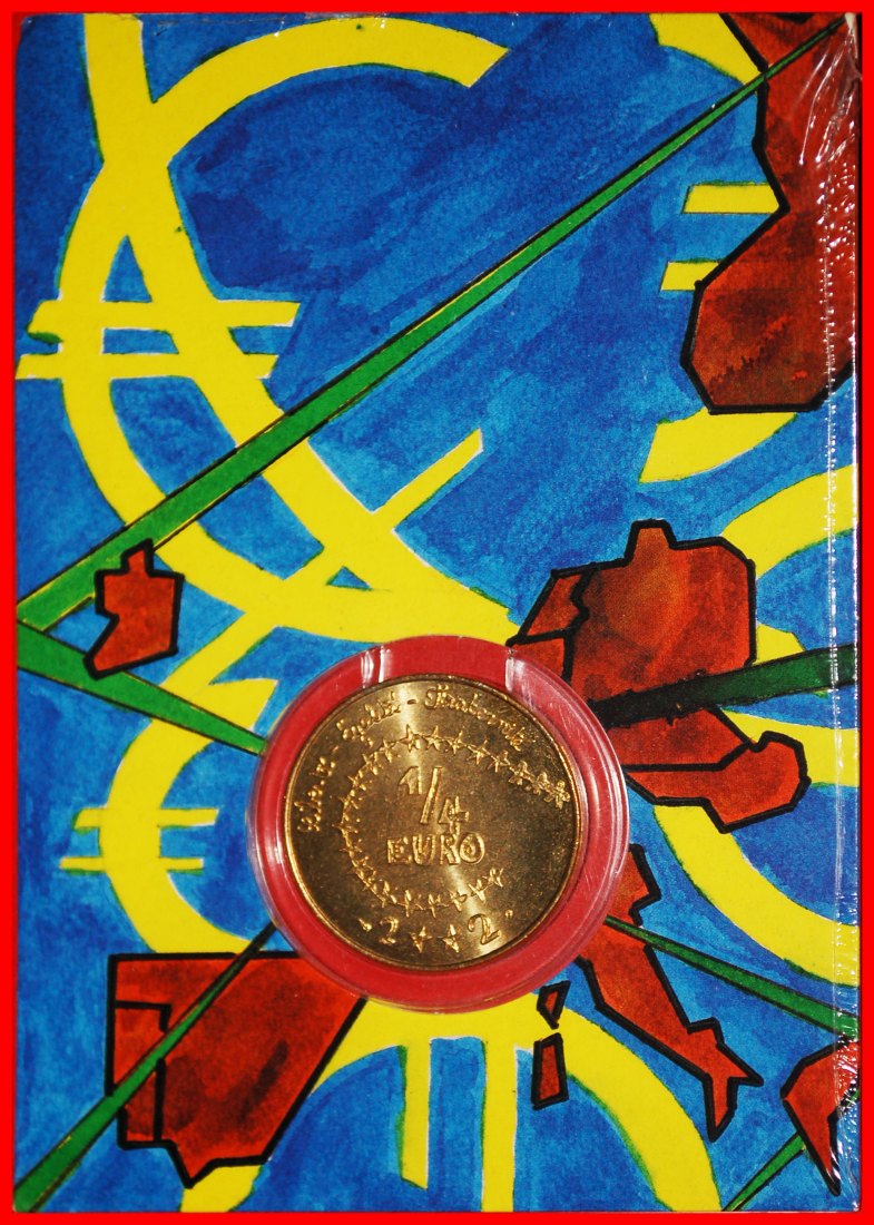 * EARTH: FRANCE ★ UNCOMMON 1/4 EURO 2002 COINCARD BU!★LOW START★ NO RESERVE!