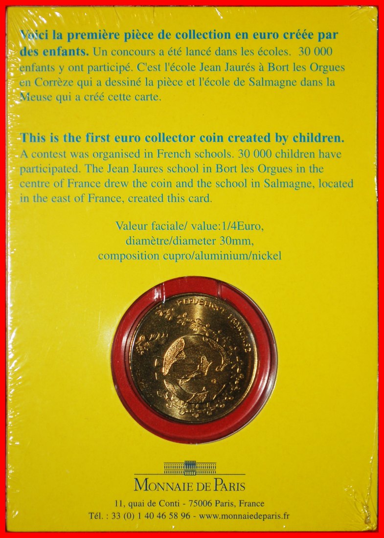  * EARTH: FRANCE ★ UNCOMMON 1/4 EURO 2002 COINCARD BU!★LOW START★ NO RESERVE!   