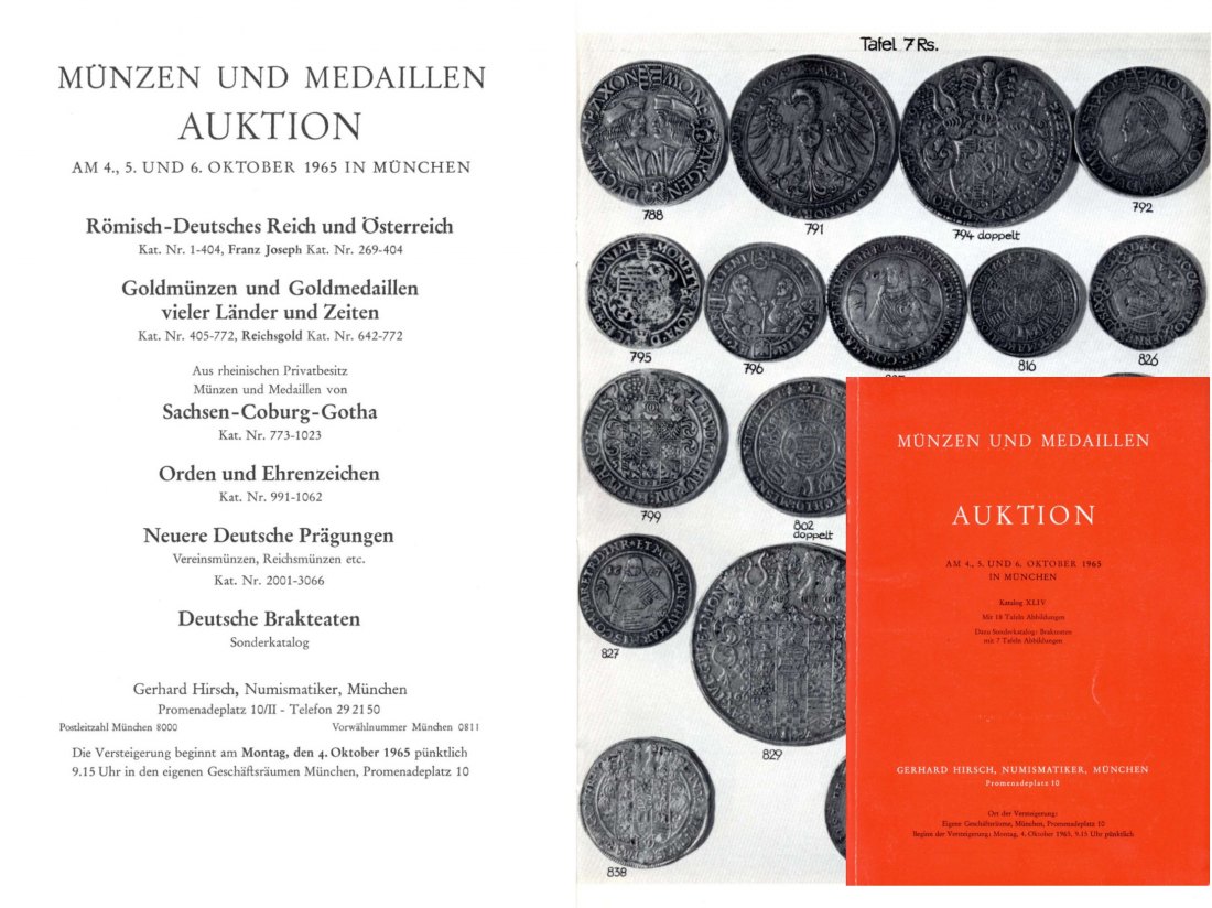  Hirsch (München) Auktion 44 (1965) Aus rheinischen Privatbesitz Münzen von Sachsen - Coburg - Gotha   