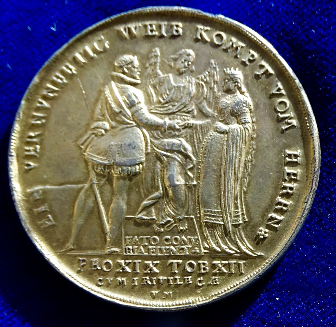  Nürnberg, Ehe- Medaille um 1590 o.J. späte Renaissance von Valentin Maler, Christus mit Dornenkrone   