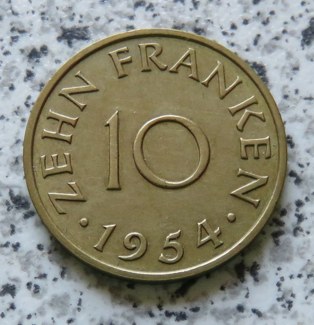  Saarland 10 Franken 1954   