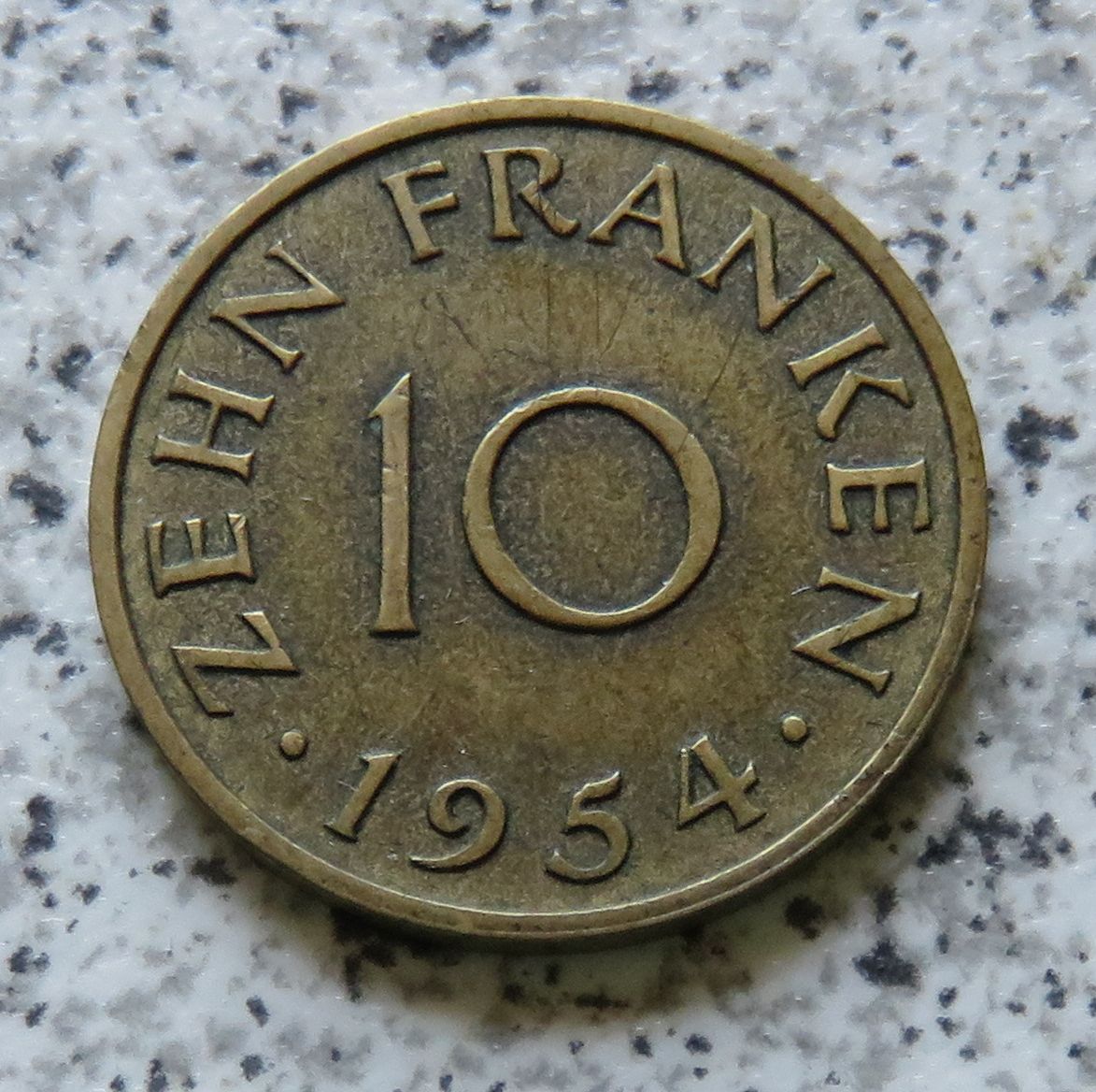  Saarland 10 Franken 1954   