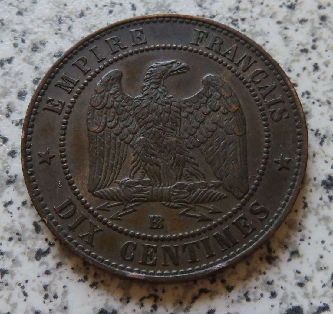  Frankreich 10 Centimes 1855 BB, Erhaltung   