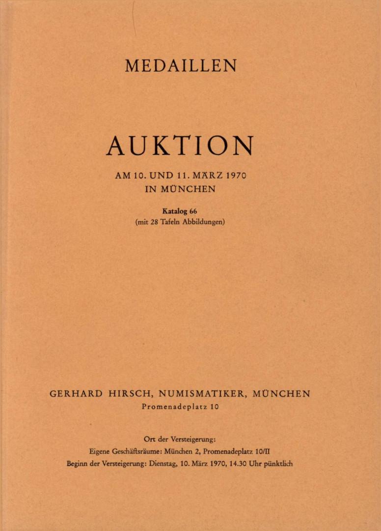  Hirsch (München) Auktion 66 (1970) MEDAILLEN - Historische ,Kunst ,Personen ,Päpste ,Gelegenheits...   