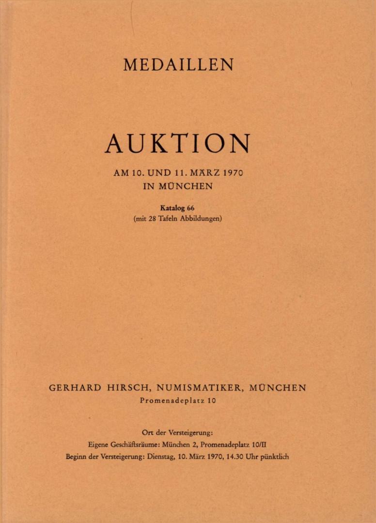 Hirsch (München) Auktion 66 (1970) MEDAILLEN - Historische ,Kunst ,Personen ,Päpste ,Gelegenheits...