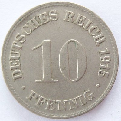  Deutsches Reich 10 Pfennig 1915 D K-N vz   