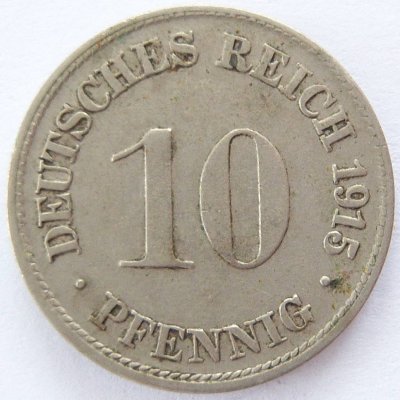  Deutsches Reich 10 Pfennig 1915 D K-N ss+   