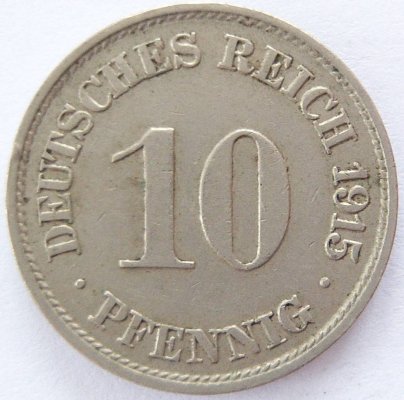  Deutsches Reich 10 Pfennig 1915 J K-N ss+   