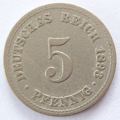  Deutsches Reich 5 Pfennig 1893 A K-N s   