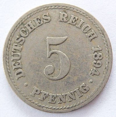  Deutsches Reich 5 Pfennig 1894 A K-N s+   