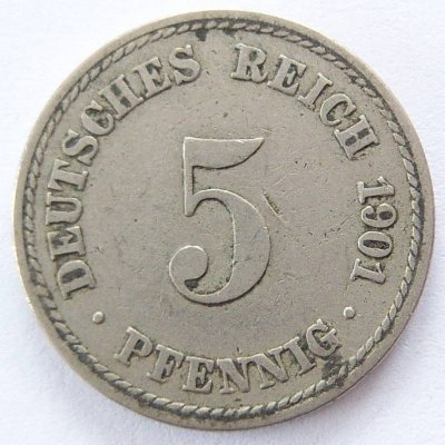  Deutsches Reich 5 Pfennig 1901 A K-N ss   