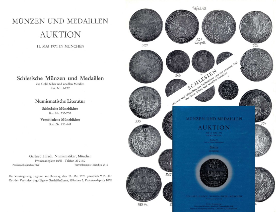  Hirsch (München) Auktion 72 (1971) Sammlung Schlesien - Silesia in nummis -!   