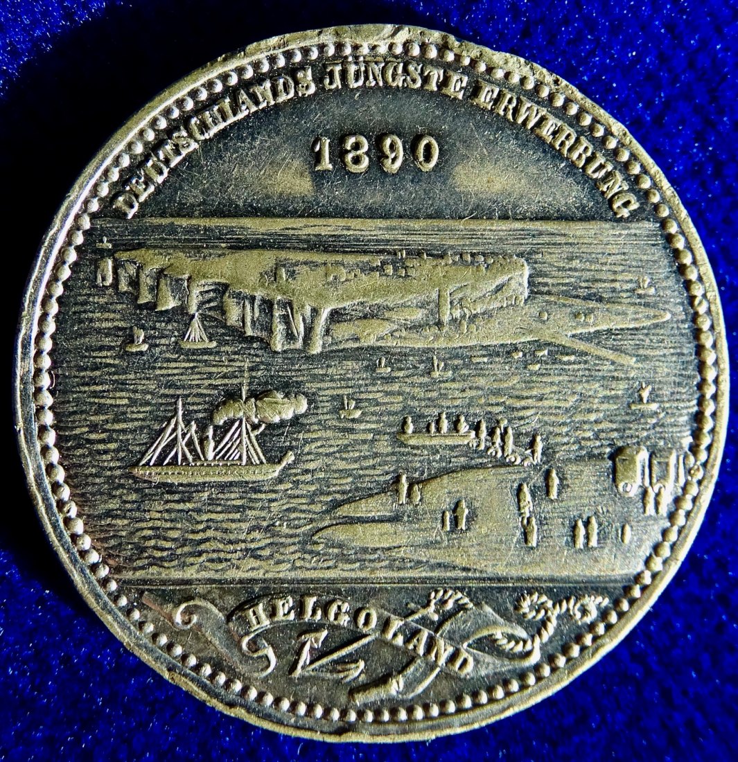  Medaille 1890 von Mayer & Wilhelm Stuttgart auf die Erwerbung von Helgoland durch das Deutsche Reich   