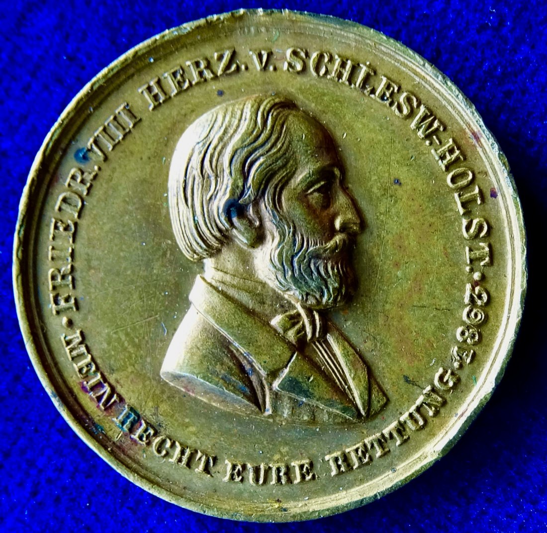  Schleswig-Holstein-Sonderburg-Augustenburg Medaille 1864 Friedrich VIII, Krieg gegen Dänemark   