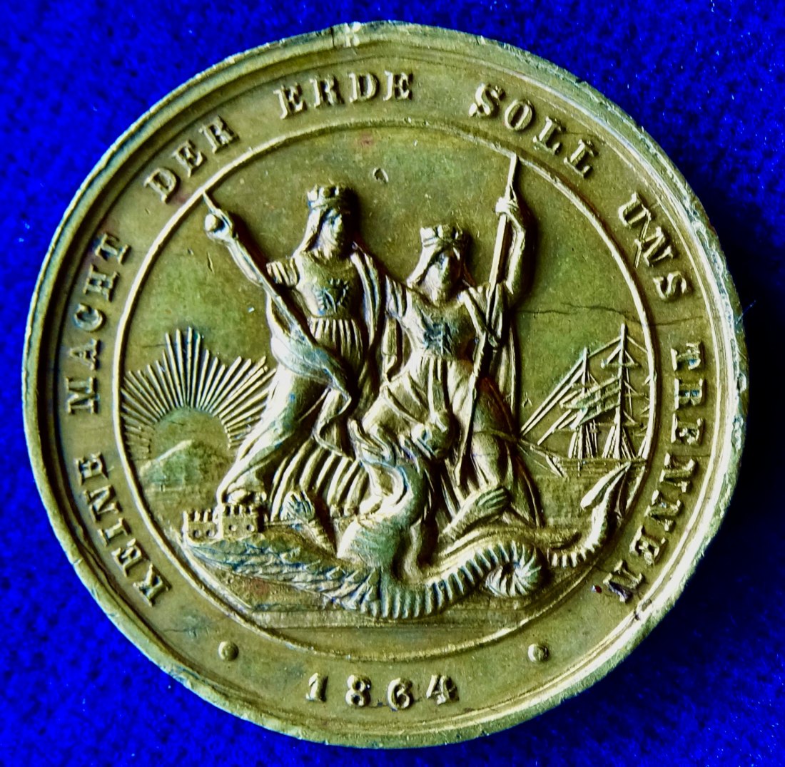  Schleswig-Holstein-Sonderburg-Augustenburg Medaille 1864 Friedrich VIII, Krieg gegen Dänemark   