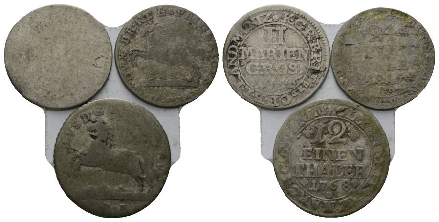  Altdeutschland; 3 Kleinmünzen   