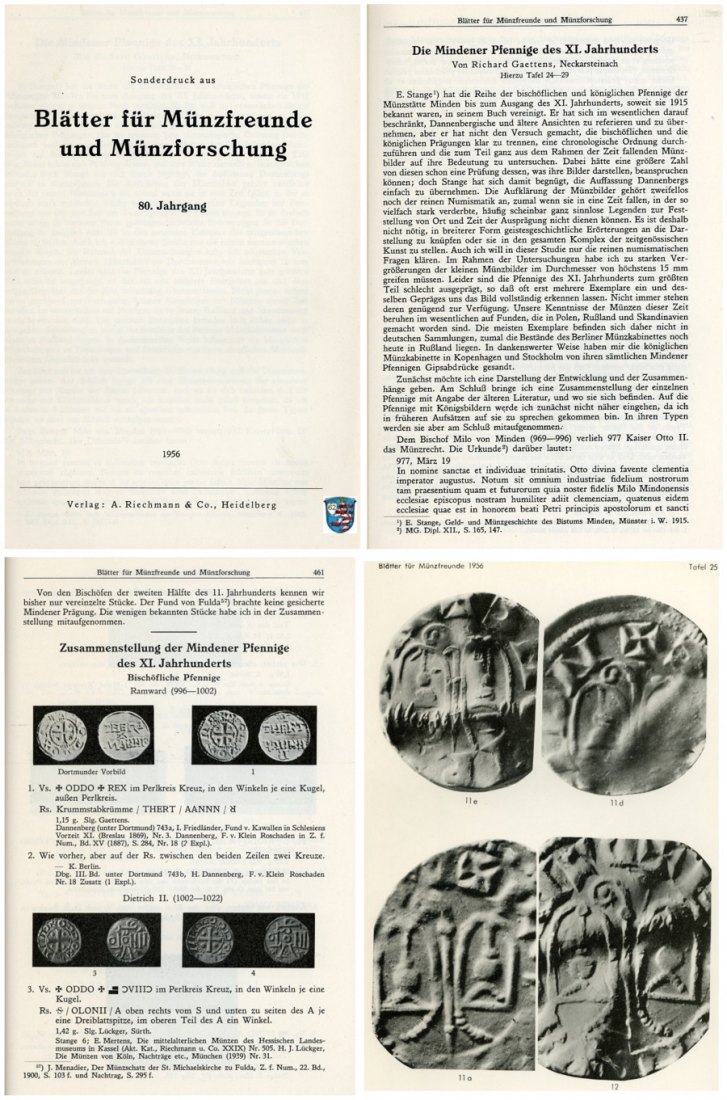  Gaettens - SD - Die Mindener Pfennige von der Mitte des 12 bis zum 14 Jahrhunderts   