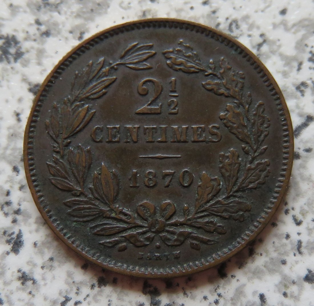  Luxemburg 2,5 Centimes 1870, besser   