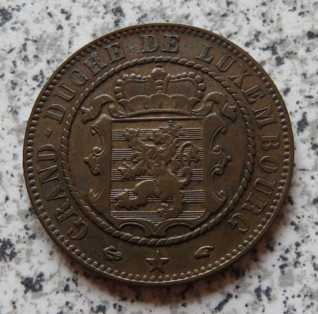  Luxemburg 10 Centimes 1860 A, besser   