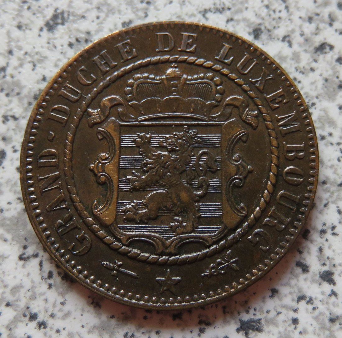  Luxemburg 10 Centimes 1870, besser   