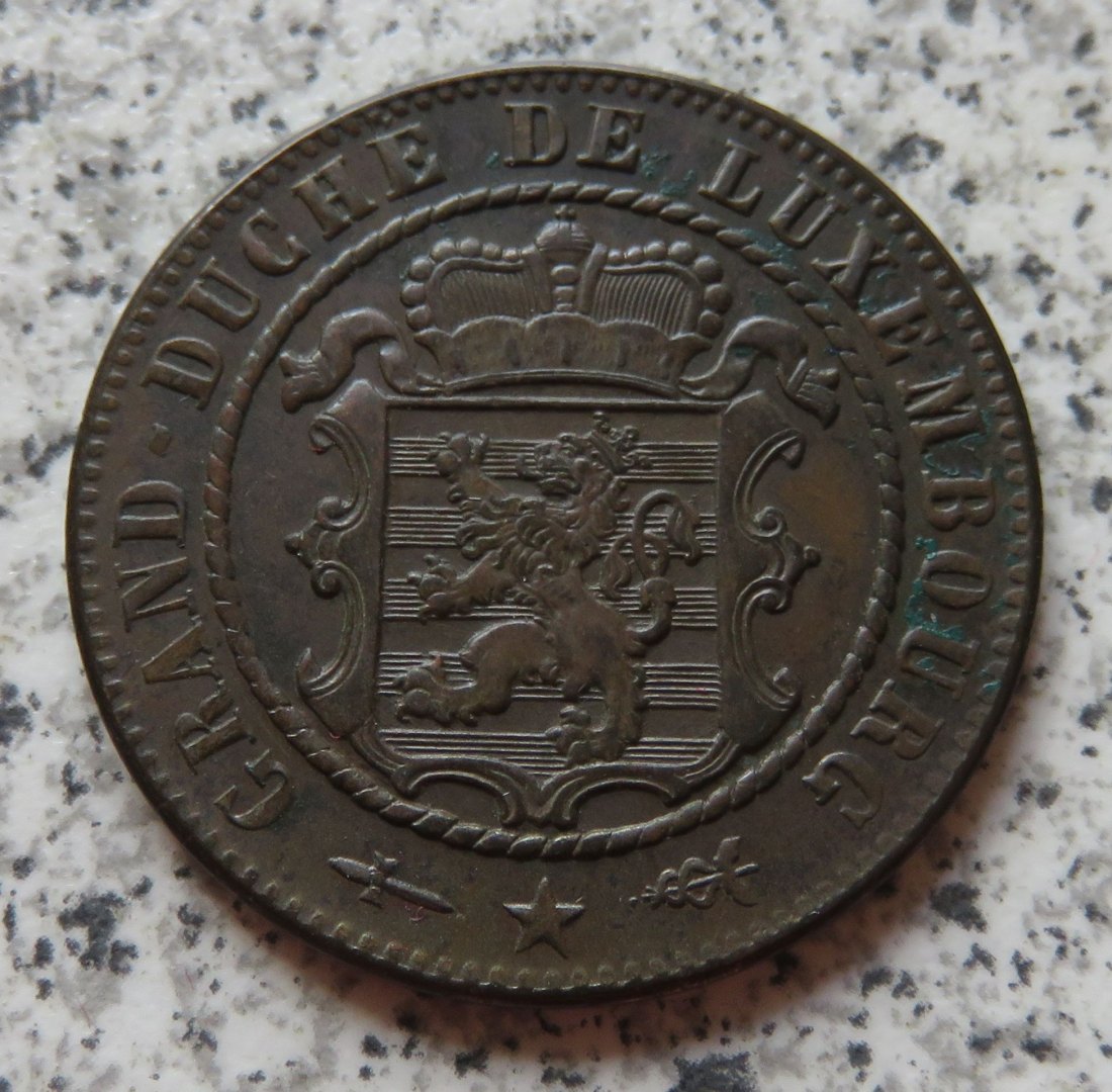  Luxemburg 10 Centimes 1870, ohne Punkt über Barth, sehr selten, Erhaltung   