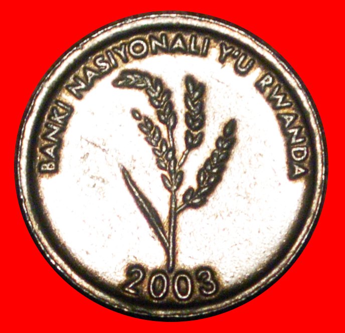  * RICE: RWANDA ★ 1 FRANC 2003 MINT LUSTRE! LOW START ★ NO RESERVE!   