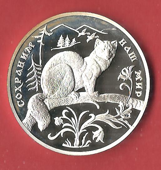  Russland 3 Rubel 1994 Zobel PP 34,88 Gr. Silber Münzenankauf Koblenz Frank Maurer p32   
