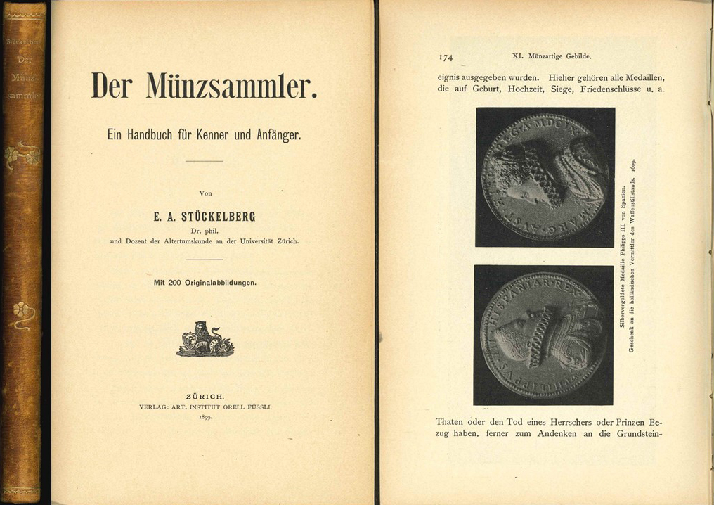  E.A.Stückelberg; Der Münzsammler; Ein Handbuch für Kenner und Anfänger; Zürich 1899   