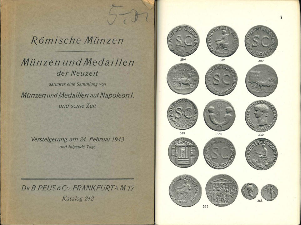  Dr.B.Preus & Co; AuktionskatalogNr.242; Römische Münzen, Münzen u.Medaillen der Neuzeit; FMM 1943   