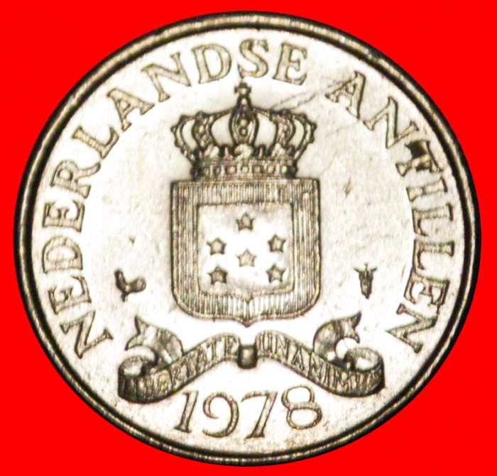  * JULIANA (1948-1980): NETHERLANDS ANTILLES ★ 25 CENTS 1978! TYPE 1970-1985!★LOW START ★ NO RESERVE!   