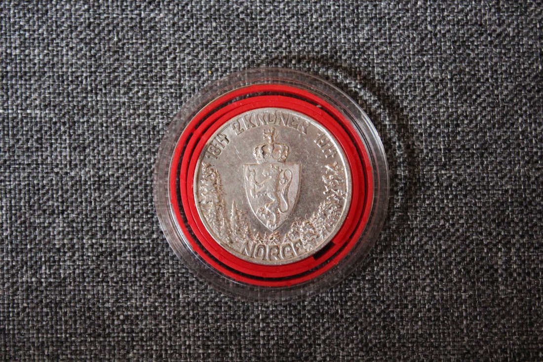  Norwegen Silber. 2 Kroner 1914 Gustav V ss-vz   