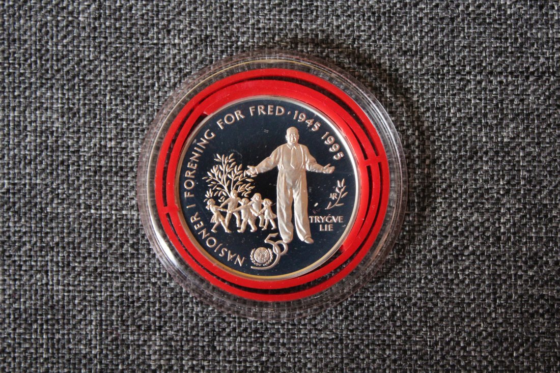 Norwegen. Silber. 50 Kroner 1995 PP 50 Jahre UN