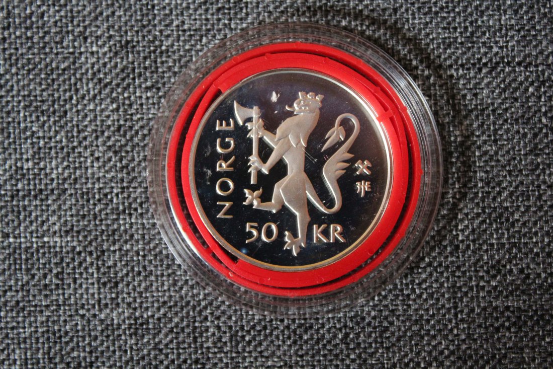  Norwegen. Silber. 50 Kroner 1995 PP   