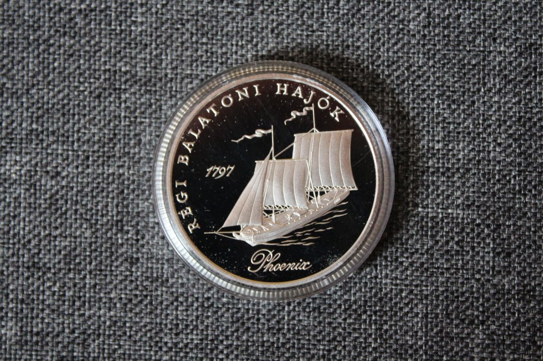 Ungarn Silber. 2000 Forint 1998 Schiff auf den Plattensee PP