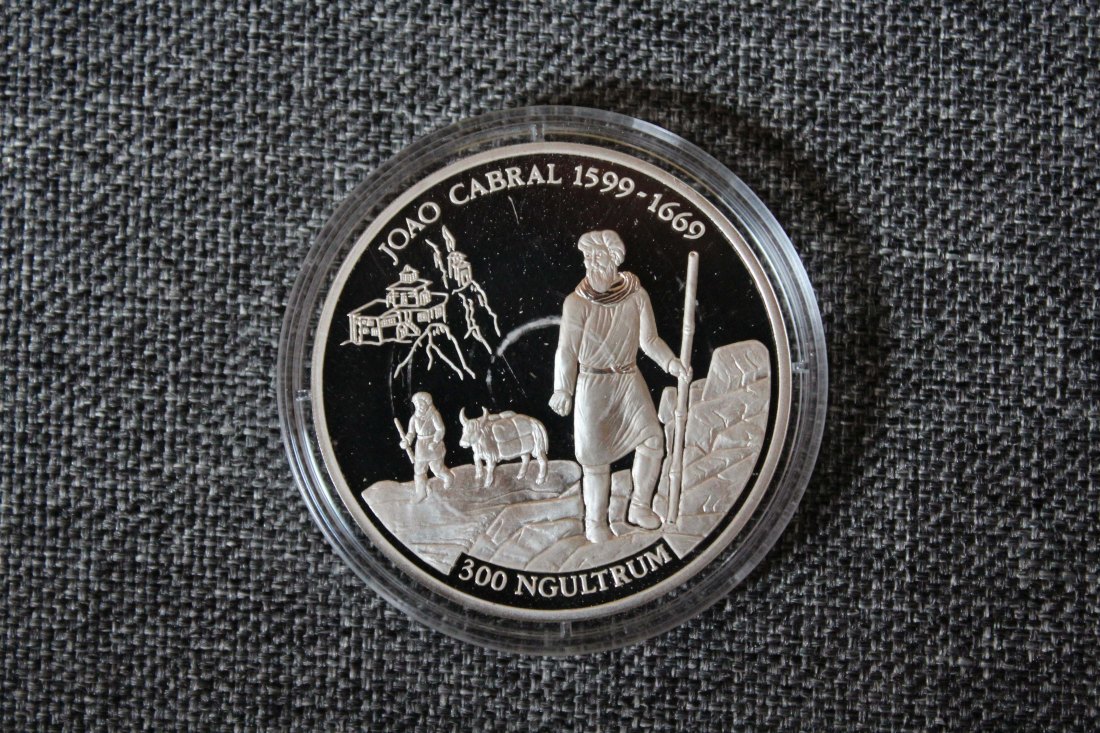 Bhutan,Silber. 300 Ngultrum, Joao Cabral 1994 PP