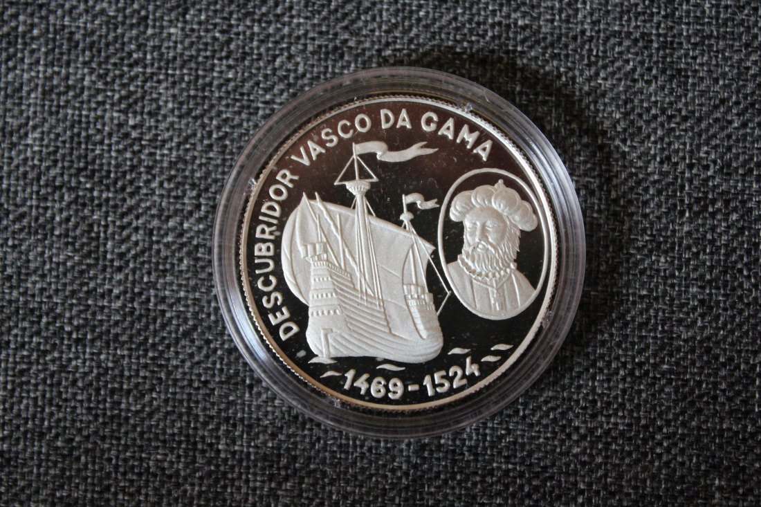 Sao Tomé und Principe. Silber. 1000 Dobras 1990 Vasco da Gama PP