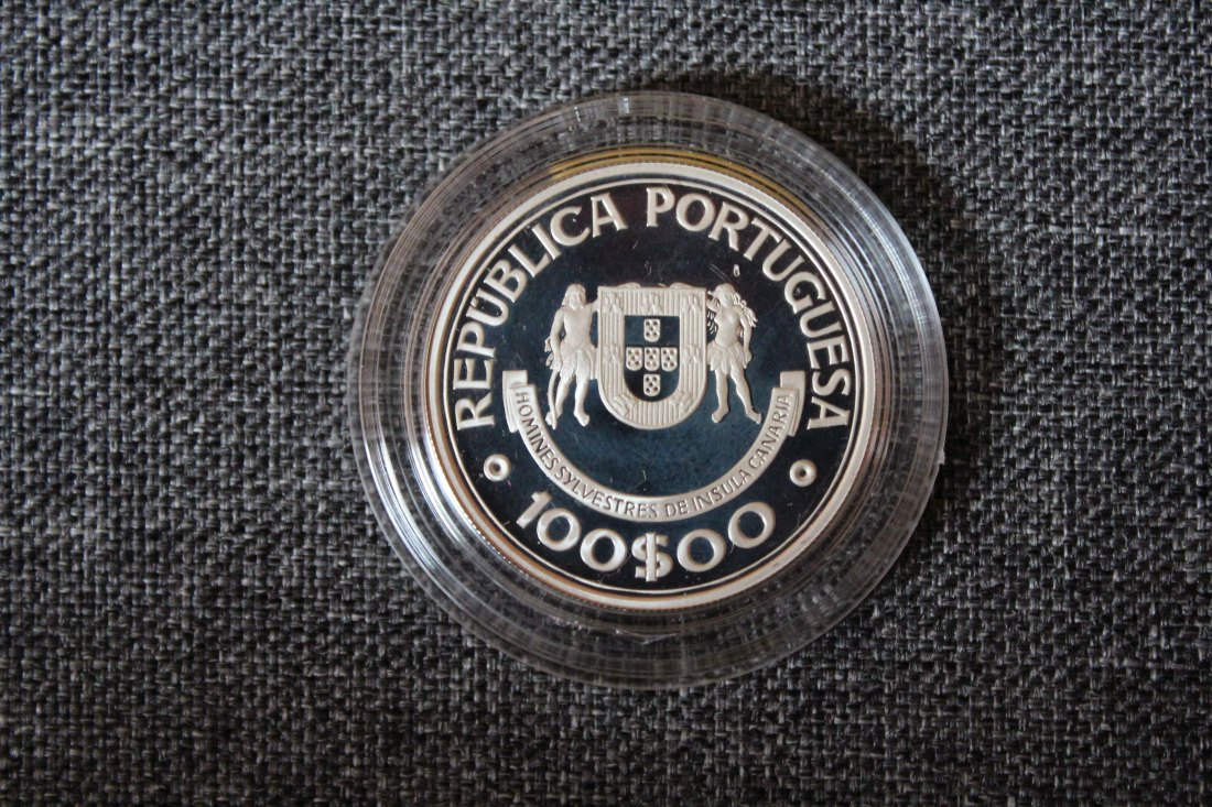  Portugal. Silber. 100 Escudos 1989 Madeira und Porto Santo PP   