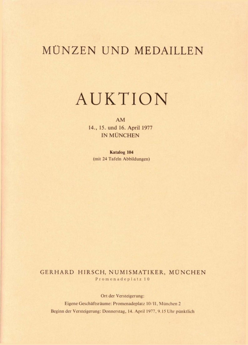  Hirsch (München) Auktion 104 (1977) Bodensee Hohenems, Montfort ,Römische Republik Familiendenare   