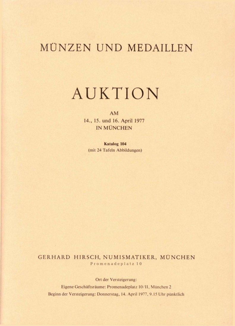 Hirsch (München) Auktion 104 (1977) Bodensee Hohenems, Montfort ,Römische Republik Familiendenare