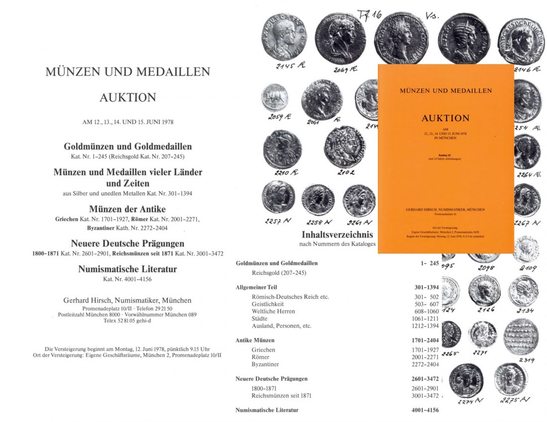  Hirsch (München) Auktion 111 (1978) Antike ,Mittelalter grössere Reihe Byzantiner ,Neuzeit   