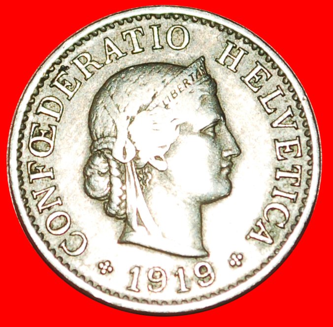 * LIBERTY (1879-2022): SWITZERLAND ★ 5 RAPPEN 1919B! ERROR! DIES 1+A! LOW START ★ NO RESERVE!