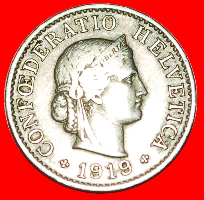  * LIBERTY (1879-2022): SWITZERLAND ★ 5 RAPPEN 1919B! ERROR! DIES 1+A! LOW START ★ NO RESERVE!   