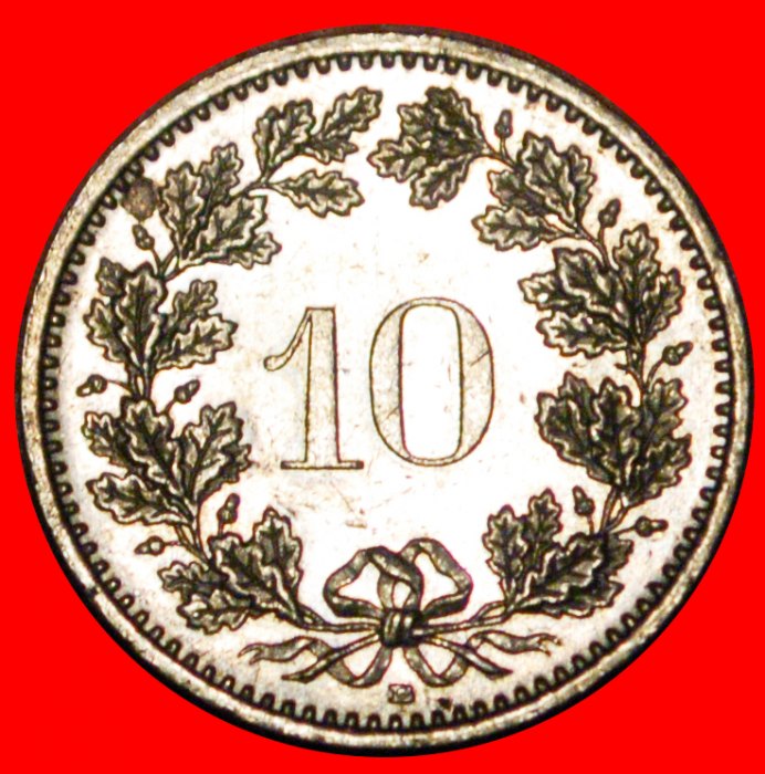  * LIBERTY (1879-2022): SWITZERLAND ★ 10 RAPPEN 1994B! DIES 2+C MINT LUSTRE! LOW START ★ NO RESERVE!   