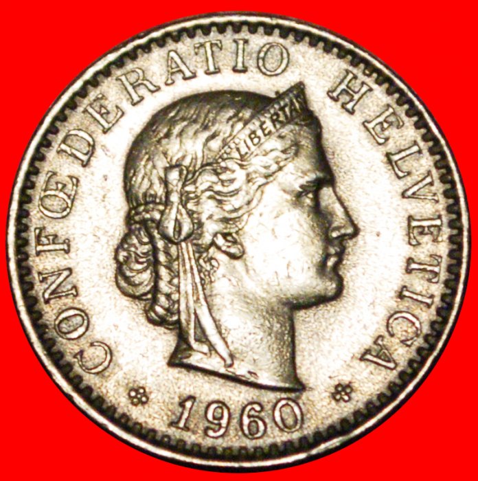 * LIBERTY (1939-2022): SWITZERLAND ★ 20 RAPPEN 1960B DIES 1+A! LOW START ★ NO RESERVE!