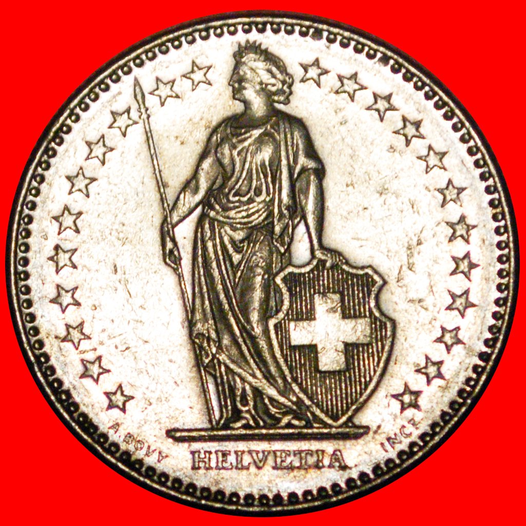  * WITH STAR (1860-2022): SWITZERLAND ★ 2 FRANCS 1988B! DIES 1+D! LOW START ★ NO RESERVE!   