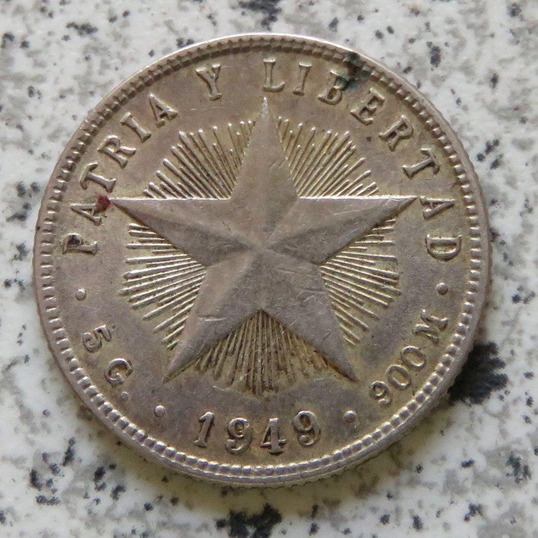  Cuba 20 Centavos 1949, Silber   