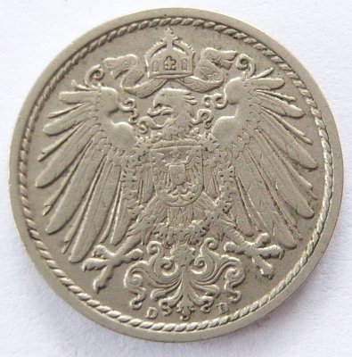  Deutsches Reich 5 Pfennig 1913 D K-N ss+   